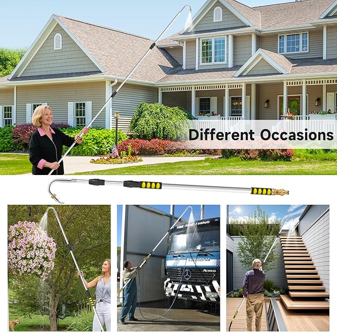 Gutter Cleaning Tools,12FT Gutter Cleaner Tools from the Ground with Hose Attachment/5