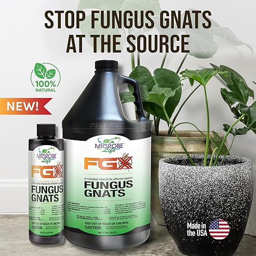 Microbe-Life Hydroponics FGX Fungus Gnat Killer, Natural BTi Pest Control for Plants, Indoor Plant Pest Control to Get Rid of Gnats in Houseplants, Safe for Pets & People, 1 Gallon