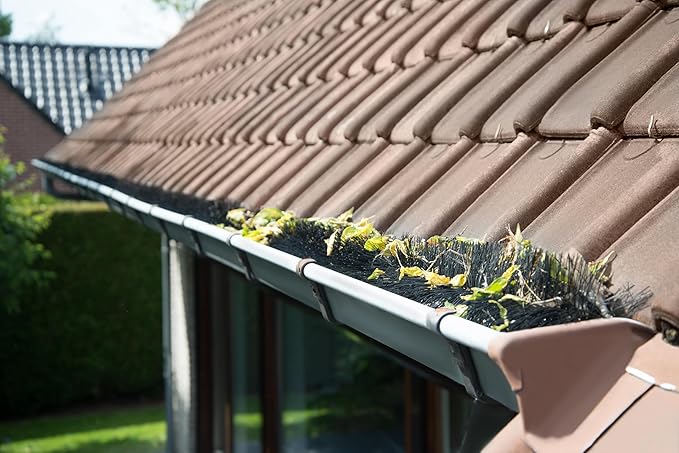 Gutter Brush Guard, Prevents Clogs, Filters Leaves, for 5 Inch Gutters (4.25 Inch - 40 Ft.)