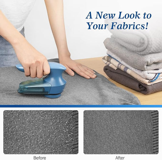 BEAUTURAL Fabric Shaver and Lint Remover, Portable Sweater Defuzzer | Battery Operated, 2 Speeds, 2 Replaceable Stainless Steel Blades, Remove Clothes Fuzz, Lint Balls, Pills, Bobbles - Image 2