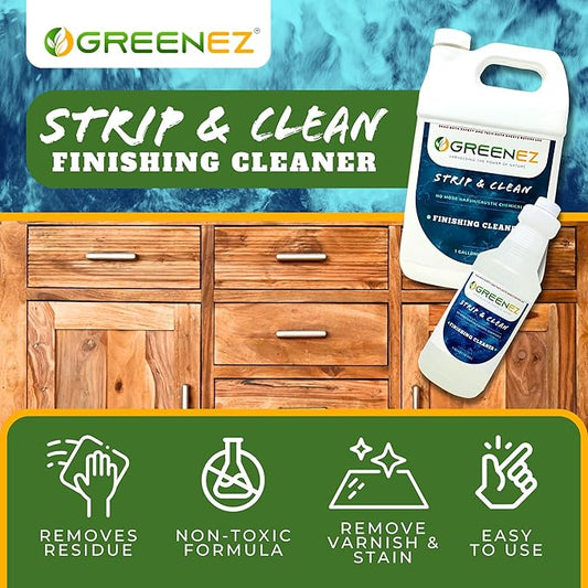 Cleaner | Heavy-Duty Stripper Residue & Grease Remover for Wood | Concentrated Kitchen Degreaser & Stain Remover | Prepares Surfaces for New Finishes - 1 Quart