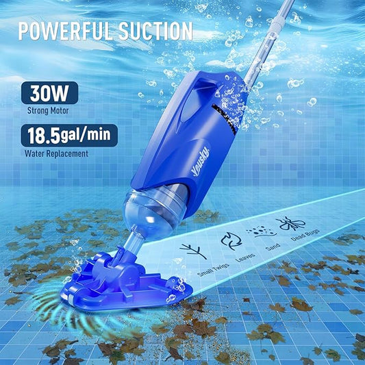 Hot Tub Vacuum – Cordless Spa Vacuum for Above Ground Pool, In-Ground Pools & All Hot Tubs, Pool Vacuum for Above Ground Pool & Spa Vacuum for Hot Tub (Grey) (Big)