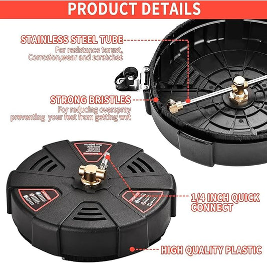 Driveway Cleaner Pressure Washer - Stainless Steel Pressure Washer Surfaces Cleaners | Outdoor Surfaces Cleaners, Construction Cleaning Pressure Washer Floor Tool for Sidewalks, Decks, Patios