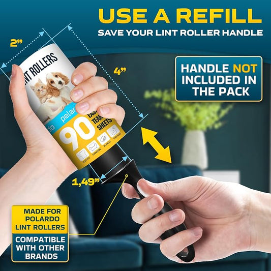 Lint Rollers 900 Sticky Sheets, 10 Spare Rollers,10 Pack of Refills Only. Pet Hair Remover for Clothes, Furniture, Couch, Carpet, Dog Hair Remover, Cat Hair Remover, Animal Fur, Fuzz - Image 2