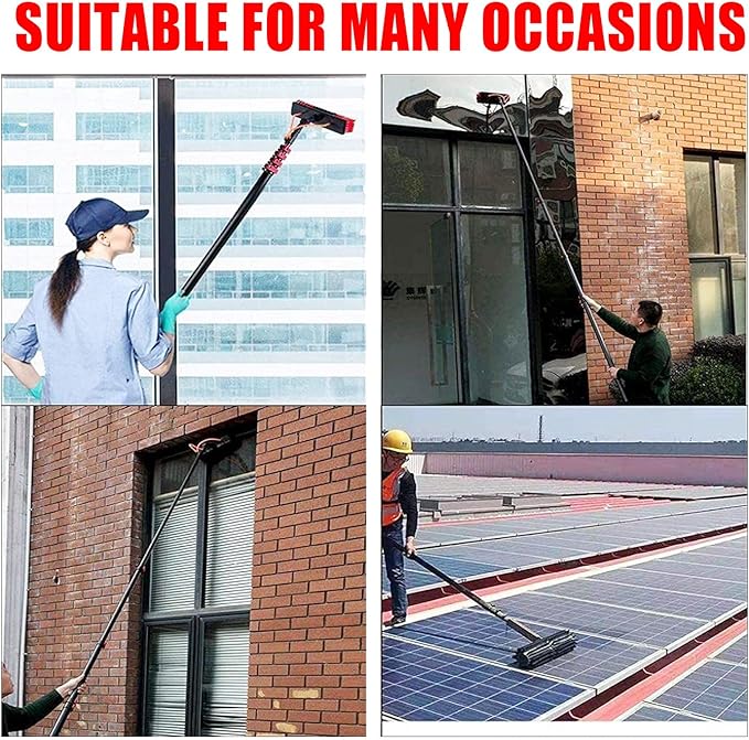 Window Cleaning Pole,Photovoltaic Panel Cleaning Brush,3.6-10.8MWater Fed Telescopic Brush,Conservatory Roof Cleaning Tools,for Photovoltaic Panel Cleaningtrucks Windows,7.2m/24FT
