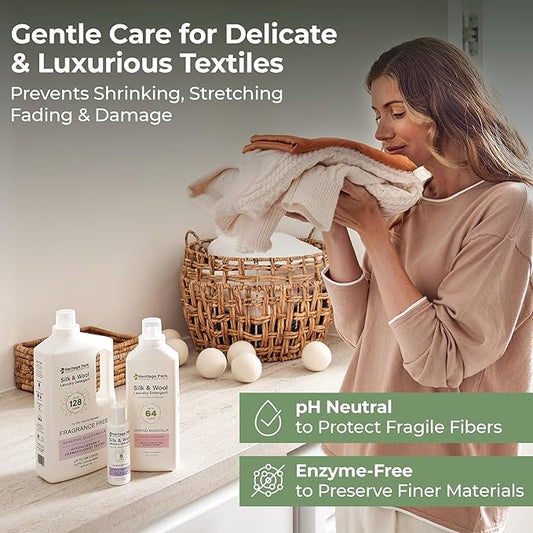 Heritage Park Luxury Laundry Detergent | Dermatologist Tested Plant based Natural & Enzyme Laundry Detergent | Sensitive Skin Friendly - Lavender Mist (64 fl oz Refill)