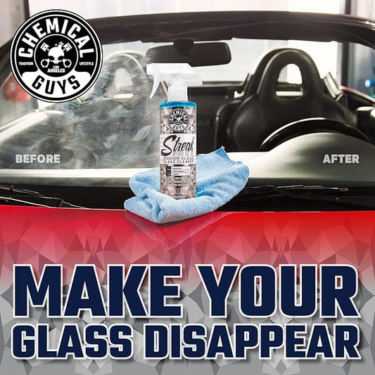Chemical Guys CLD30016 Streak Free Glass & Window Cleaner (Works on Glass, Windows, Mirrors, Navigation Screens & More; Car, Truck, SUV and Home Use), Ammonia Free & Safe on Tinted Windows, 16 fl oz