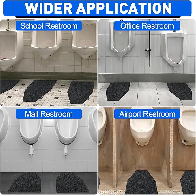 ToLanbbt 10PCS Urinal Mats for Men Bathroom Non-Slip Urinal Floor Mats Water Absorption Urinal Pads for Mens Room Disposable Commercial Toilet Urine Mats for Men’s Bathroom Restroom, Dark Gray