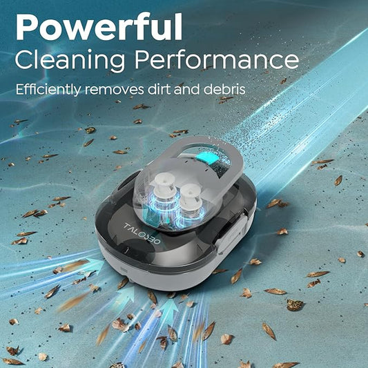 Cordless Pool Robot Cleaner for Above Ground Pools, 120-Min Runtime, 2.5H Fast Charge, with Smart Auto-Park
