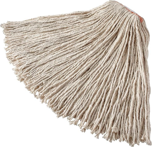 Rubbermaid Commercial Cut End Cotton Mop 20 Oz White Premium Heavy Duty Mop Head Wring and Rinse