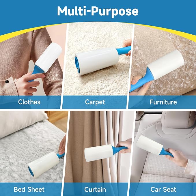 Swihauk 600 Sheets Extra Sticky Lint Rollers for Pet Hair | Easy Spiral Tear Lint Roller for Clothes with Ergonomic Handle, Multipurpose Lint Remover for Furniture, Carpet, Car Seat - Image 8