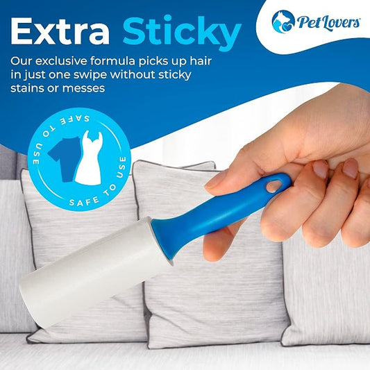 PetLovers Extra Sticky Lint Roller Mega Value Set for Pet Hair Removal, Dog and Cat Lint Remover (6 Pack Mini Refills) - Image 2