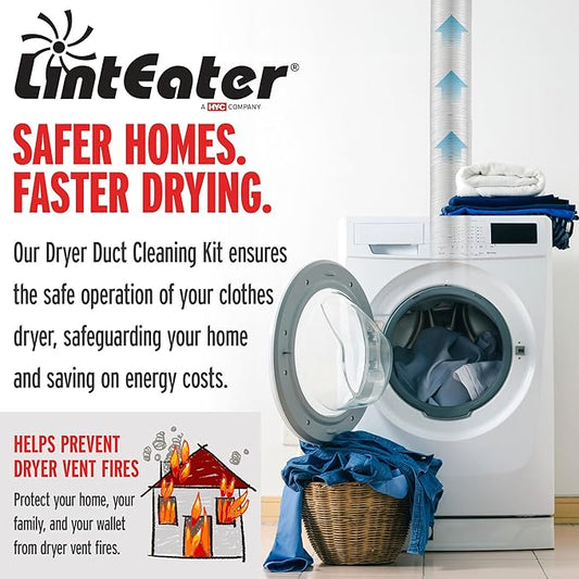 RLE24 LintEater Rotary Dryer Vent Cleaning System, Removes Lint, Extends Up to 24’