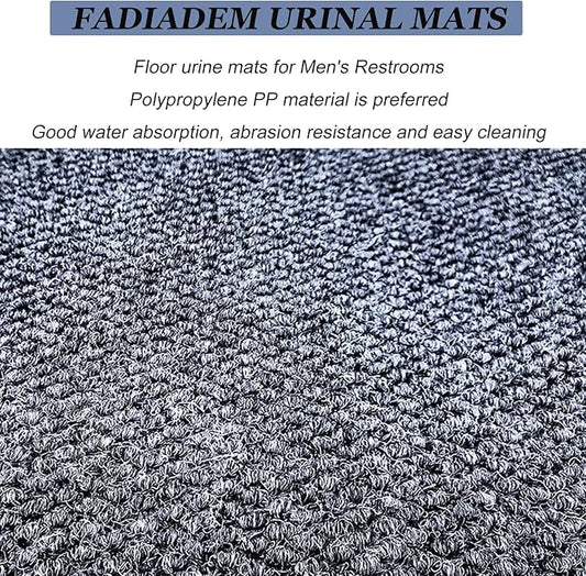 Urinal Floor Mats (2 Pack), Reusable/Washable Urinal Floor Rug, Bathroom Floor Protector Absorbent Deodorization Urinal Carpet, Men's Restroom Pee Pad Non-Slip Urine Mat