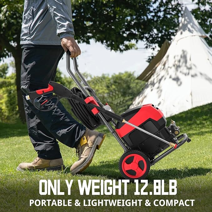 PowerSmart Electric Pressure Washer 1.2 GPM 2200PSI Max, 120V Ultra Light Portable Power Washers