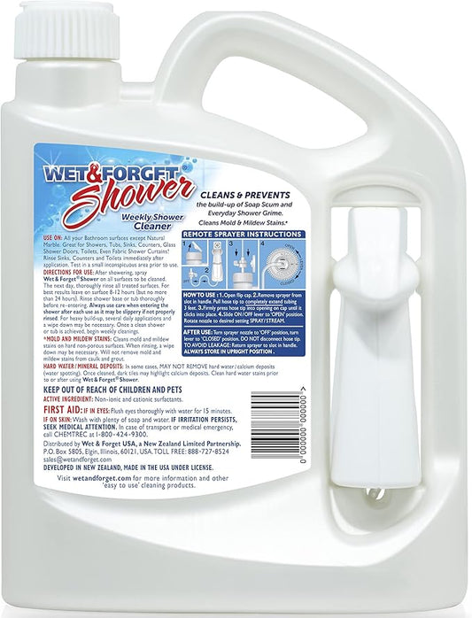 Wet & Forget Shower Cleaner Weekly Application Requires No Scrubbing, Bleach-Free Formula, 64 Ounce (Pack of 1)