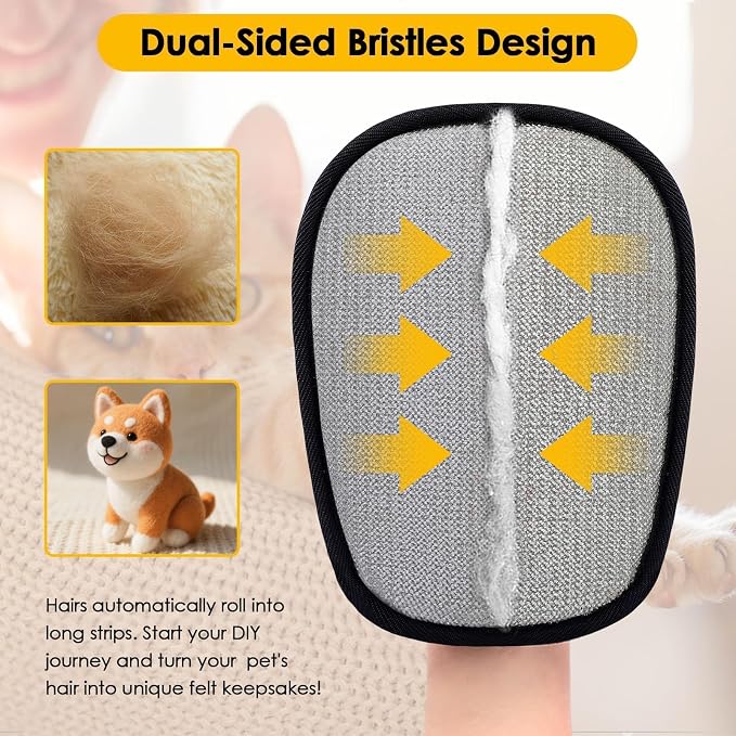 SAWMONG Pet Hair Remover Gloves 2-Pack ?€? Extra-Wide Static Dog & Cat Hair Remover for Couch, Carpet, Clothes & Car Seats, Reusable Lint Roller Alternative - Image 7