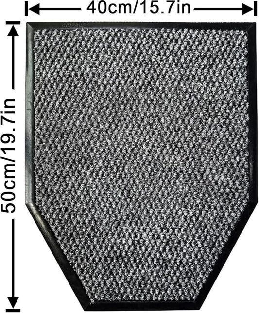 HM&DX Water Absorption 2 Pack Urinal Mats, Reusable Non-Slip Deodorization Urinal Floor Mats,Commercial Washable Urinal Carpet Rug for Men's Restroom Floor Protector(40x50cm(15.7"x19.7"), Grey)