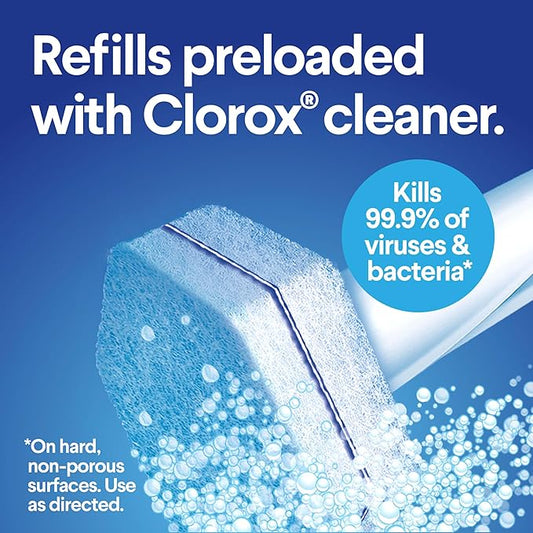 CLOROX ToiletWand Toilet Bowl Cleaner- Toilet Brush,Storage Caddy and 16 Disinfecting Refill Heads,(Pack of 6)
