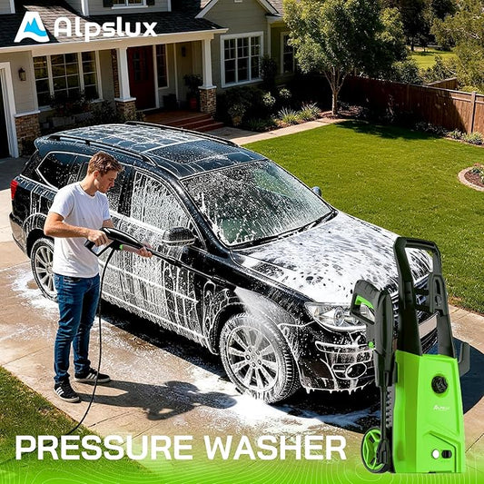 Electric Pressure Washer Power Washer Electric Powered Power Wash Power Washers with Adjustable Nozzle, Pressure Cleaning Machine with Foam Cannon for Cars, Fences, Driveways, Patios, Home Cleaning