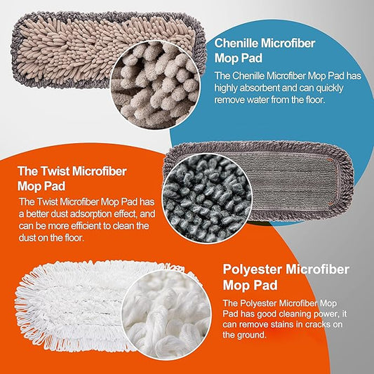 Mirofiebr Dust Mop with 7 PCS Washable Mop Pads and Extendable 55” Long Handle, Multifunction Floor Mop for Hardwood,Marble,Laminate,Tile Floor Mopping