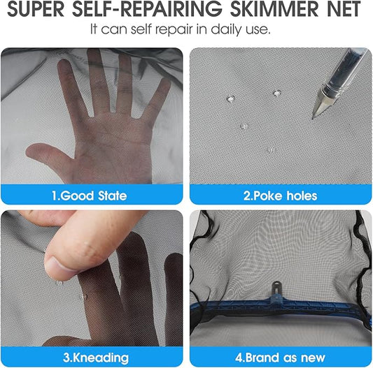 Pool Skimmer Net with Self-Repair Fine Nylon Mesh Bag, Pool Leaf Rake for Above Ground Pools & In-ground Pools, Pool Nets for Cleaning - Original Series(No Pole)