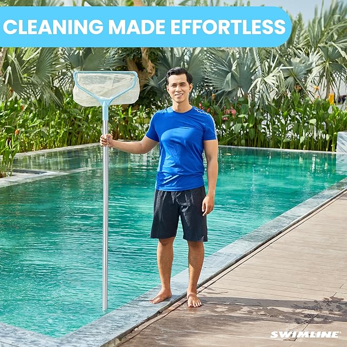 SWIMLINE HYDROTOOLS 8350A 3-Piece Telescopic Pole 4 To 12 Feet Adjustable Telepole For Swimming Pool Cleaning Skimmer Nets Vacuum Heads & Brushes Step-Up Anodized Aluminum W/ Strong Grip & Lock