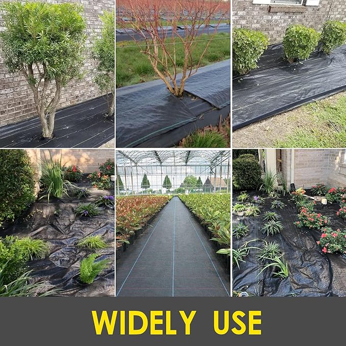 Weed Barrier Landscape Fabric Heavy Duty,Garden Fabric Weed Barrier,Black Mulch for Landscaping, Weed Blocker Fabric Garden Bed Cover Garden Supplies (5ft x 60ft)