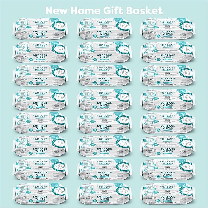 24 Pack Surface Cleaning Wipes Bleach Free, All-Purpose Cleaner for Bathroom, Kitchen, Office, 1728 Count Soft Flow with Gift Basket