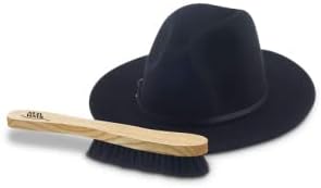 Fedora Hat Brush Lint Remover Duster Brushes for Felt Hats 100% Horse Hair (Black) Wood Brush - Image 6