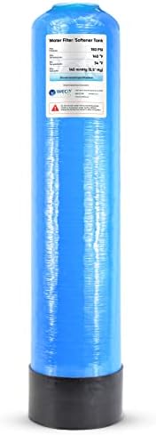 WECO Mineral Tank for Water Softener/Filter - Polyethylene Inner Shell Pressure Vessel with 2.5" Top Opening - 150 PSI Max Pressure - 120 °F Max Temperature - 8x35, Blue by WECOFilters