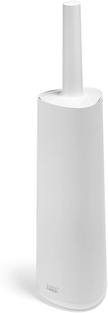 Joseph Joseph Flex 360 Silicone Toilet Brush & Holder, 360 Clean, Anti-Drip, Replaceable Head, White
