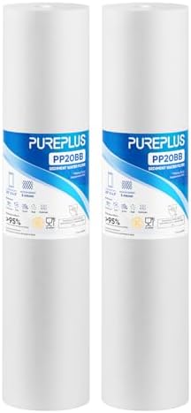 PUREPLUS 5 Micron 20"x4.5" Whole House Sediment Home Water Filter, 2 Pack by PUREPLUS