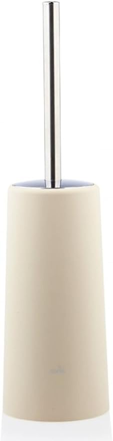 qiuqiu Creative Toilet Brush and Holder Set with Base - Toilet Bathroom Cleaning Brush - Household Toilet Soft Brush - Beige