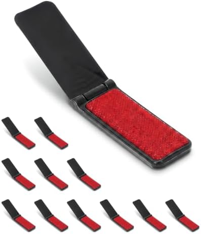 12 Pack Foldable Lint Brushes for Clothes, Compact Travel Lint Remover, Reusable Pet Hair & Dust Tool for Furniture, Couch, Sofa (Black) by Unknown