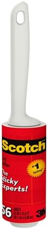 Scotch Lint Roller, 56 Easy-Tear Sheets, 4 in x 22.6 ft, Lint Remover for Clothes, Pet Hair & Furniture, Ergonomic Handle, Reliable Scotch Brand Adhesive by Unknown