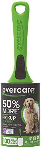Evercare Pet Hair Lint Rollers All Purpose Use 100 Easy-Tear Sheets Per Roll Reusable Sticky Roller Pets Cat & Dog Hair Remover Contoured Handle For Furniture Clothing & Cars, Set of 3, Green - Image 3