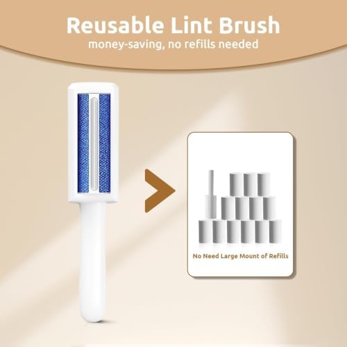 ACE2ACE Mini Pet Hair Remover for Clothes, Reusable Lint Roller for Clothes | Self Clean Cat Hair Remover with Fur Bin, Dog Hair Remover for Couch, Furniture, Carpet, Sofa and Bedding (White-Mini) - Image 4