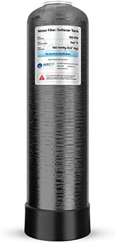 WECO Mineral Tank for Water Softener/Filter - Polyethylene Inner Shell Pressure Vessel with 2.5" Top Opening - 150 PSI Max Pressure - 120 °F Max Temperature - 12x48, BLACK by WECOFilters