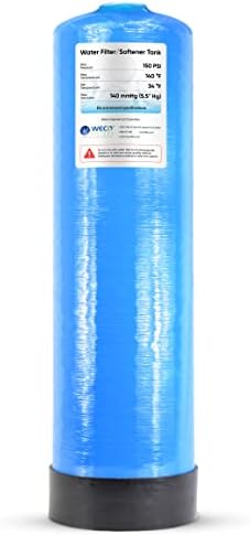 WECO Mineral Tank for Water Softener/Filter - Polyethylene Inner Shell Pressure Vessel with 2.5" Top Opening - 150 PSI Max Pressure - 120 °F Max Temperature - 12x48, Blue by WECOFilters