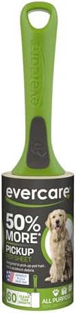 Evercare Giant Extreme Stick Lint Roller Brushes with 60 Easy-Peel Sheets, Pack of 5 Refillable Lint Rollers for Hair and Debris (300 Sheets Total) by Evercare