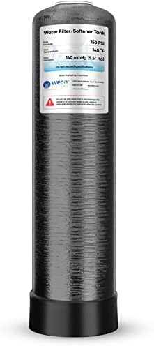 WECO Mineral Tank for Water Softener/Filter - Polyethylene Inner Shell Pressure Vessel with 2.5" Top Opening - 150 PSI Max Pressure - 120 °F Max Temperature - 16x65, BLACK by WECOFilters