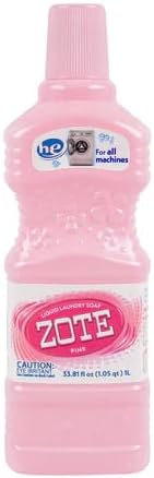 “Zote Pink Liquid Laundry Soap, 6-Pack (33.81 fl oz each), HE & Standard Machines, Gentle & Effective Cleaning”