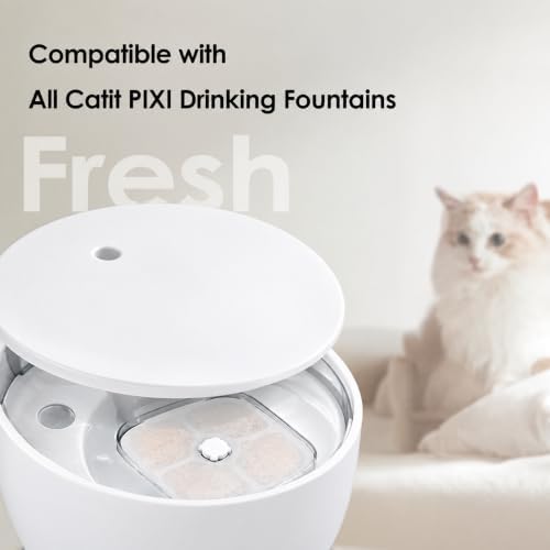 9-Pack Cat Water Fountain Filter Compatible With Cat Pixi Water Fountain Filter Replacement Triple Action Water Filter, 2 Pump Tubes 1 Hard Brush - Image 4