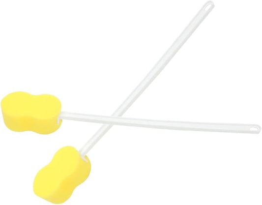 2Pcs Long Handle Exfoliating Bath Sponge Back Scrubber Brush for Gentle Body Cleaning Tool for Hard to Reach Areas and for All Skin Types
