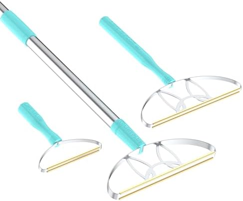ULTRA+MAX+Pro LINTPLUS Pet Hair Remover Kit - 3-Size Carpet Rakes (S/M/L) w/Stainless Steel Handles - For Rugs, Carpets, Floors & Furniture - Stand-Up Design by LINTPLUS