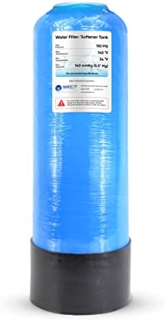 WECO Mineral Tank for Water Softener/Filter - Polyethylene Inner Shell Pressure Vessel with 2.5" Top Opening - 150 PSI Max Pressure - 120 °F Max Temperature - 6x18, BLUE by WECOFilters