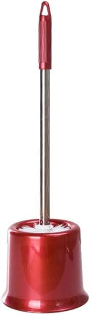 Toilet Brush Cleaner Creative Toilet Brush Holder,Bathroom Cleaning Tool Holder with Holder Base,Home Toilet Brush Bath Stainless Steel Handle (Color : Yellow, Size : C) (Red C)