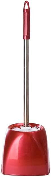 Toilet Brush Cleaner Creative Toilet Brush Holder,Bathroom Cleaning Tool Holder with Holder Base,Home Toilet Brush Bath Stainless Steel Handle (Color : Yellow, Size : C) (Red A)