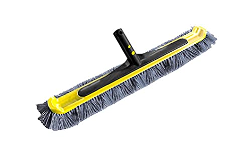JED Pool Tools 70-279 Commercial Wide Reach In Ground Swimming Pool Nylon Bristle Brush with Enameled Aluminum EX Clip Handle, 20 Inch